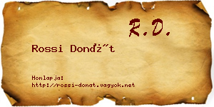 Rossi Donát névjegykártya